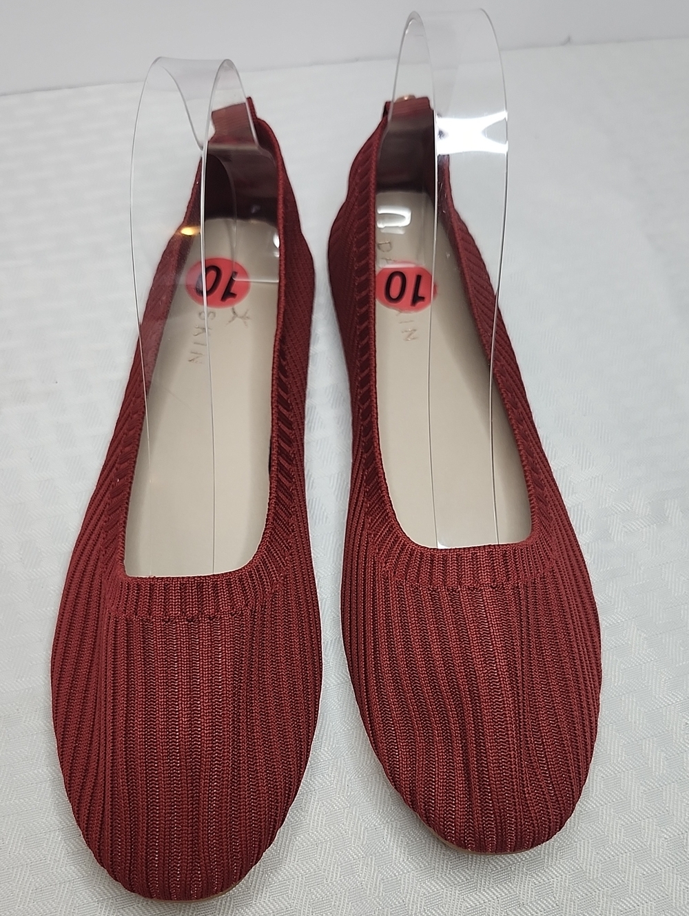 Danskin Red Ribbed Knit Ballet Flats Size 10